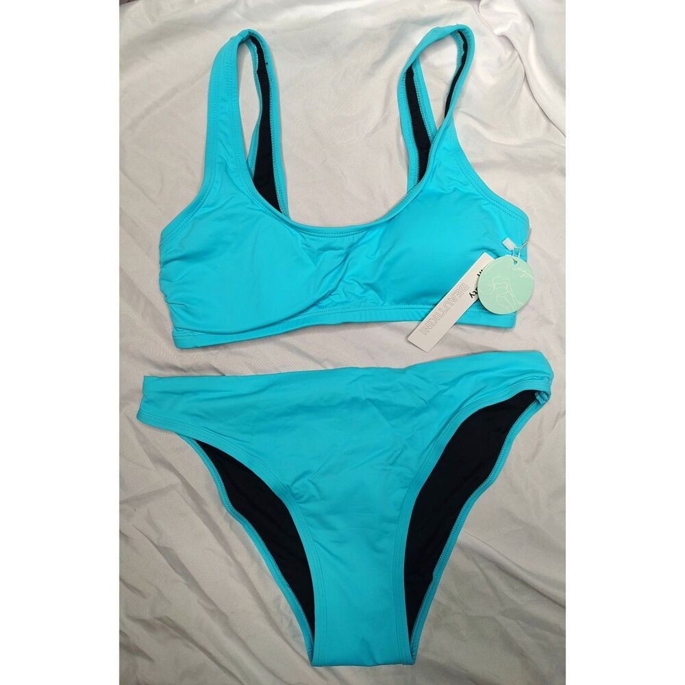 NWT Beautikini Period Swimwear Two Piece Bikini Size Small Teen Leakproof PG026
